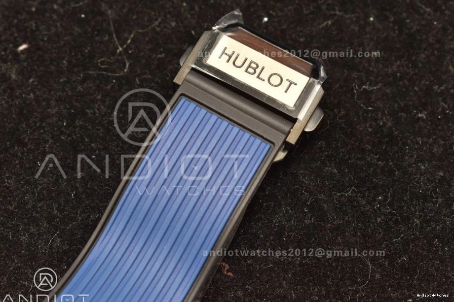 Edition Rubber RG 894 Bang Big 1:1 NewStyle A Hublot ZF Skeleton on Unico Blue Best Blue Strap Dial 1025